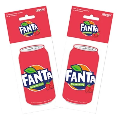 Image of FANTA STRAWBERRY CAN Car Freshener by Airpure, Freshens Vehicle Interior Air, Fresheners For Men and Women, Fresh Scent