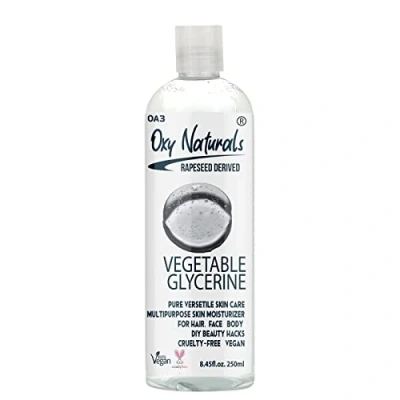 Image of Vegetable Glycerin 250ml 100% Pure &amp; Natural Glycerol, Premium EP/BP/USP Pharmaceutical Grade, Fragrance Free Humectant for Skin, Hair DIY Uses