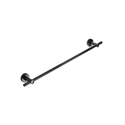 Image of Croydex Epsom Flexi Fix Screw or Glue Towel Rail, Wall Mounted Adhesive Bathroom Rail with Matt Black Finish, 5.4 x 70.1 8.2 cm, All Fixings Included