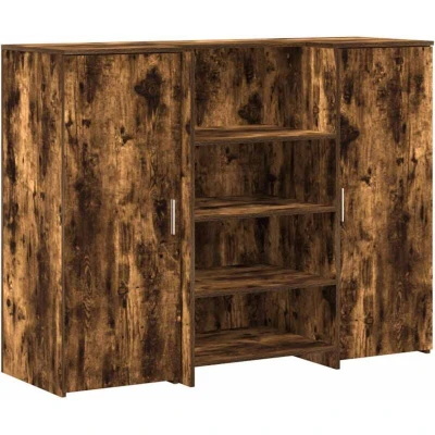 Image of vidaXL Reception Desk Smoked Oak 135x50x103.5 cm Engineered Wood