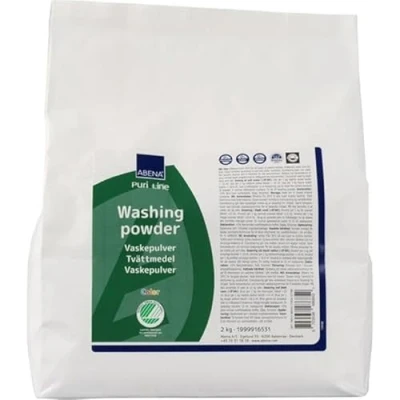 Image of ABENA Washing Powder Pack Of 1, 2kg Bulk Detergent For Coloured Clothing, Hypoallergenic Laundry Free From Dyes and Scents, Eco labelled