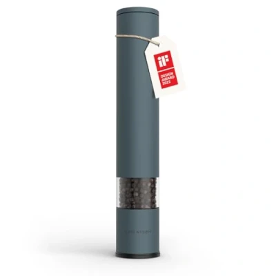 Image of LARS NYSØM Salt Pepper Mill Manual with Adjustable Ceramic Grinder from coarse to fine I Design Spice (Stone Blue)
