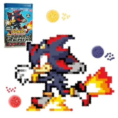Image of TOMY Jixelz® Remix Sonic The Hedgehog Craft Kit Running Shadow 700+ Pieces