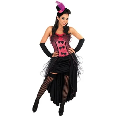 Image of Pink Burlesque Moulin Rouge Fancy Dress Ladies Costume 1920s Showgirl Dancer New