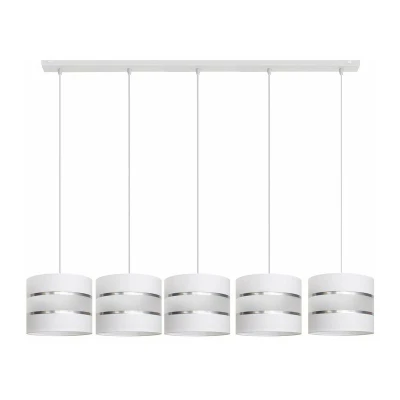 Image of Helen Straight Bar Pendant Ceiling Light White, Silver 115cm