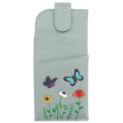 Image of Mala Leather Sophia Collection Soft Glasses Case 5159_42 Grey