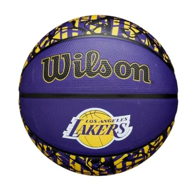 Image of Wilson NBA Team Graffiti Basketball Los Angeles Lakers, Size 7 29.5&quot;