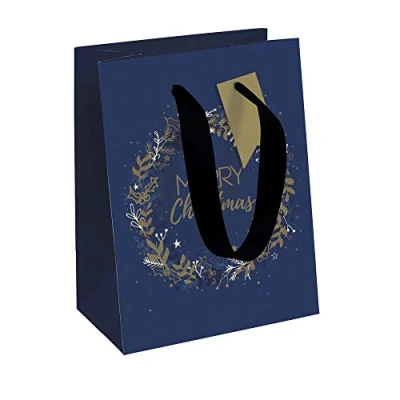 Image of Clairefontaine X 29133 3C An Excellia Gift Bag Medium Size 21.5x10.2x25.3cm 210g Pattern: Christmas Wreath, Merry Wrapping, Ideal for: Books, Games, Small Gifts