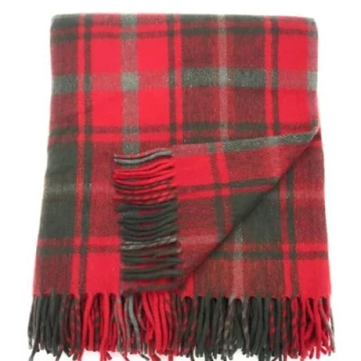 Image of BRAW CLANS TARTANS Luxurious Tartan Rug Wool Knee Blanket, Home &amp; Outdoor Use Travel Blanket 190x77cm, Christmas, New year Gift, Scottish Checkered Design (Dark Maple)