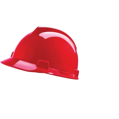 Image of MSA GV131 V Gard Safety Helmet, PushKey Sliding Suspension, Red