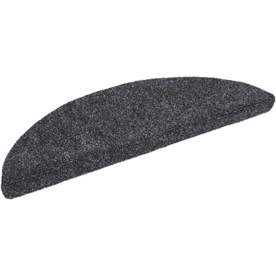 Image of vidaXL Self adhesive Stair Mats 5 pcs Dark Grey 56x17x3 cm Needle Punch