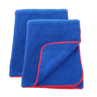 Image of Tek Automotive Giant Microfibre Car Drying Towel Twin Pack, 440GSM, Extra Large 60x90cm, Double Sided for Detailing &amp; Polishing Best Microfiber Cleaning Cloth,