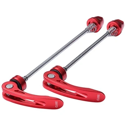 Image of wilefive Bike Skewers Ultralight Quick Release for Road Front &amp; Rear, Red