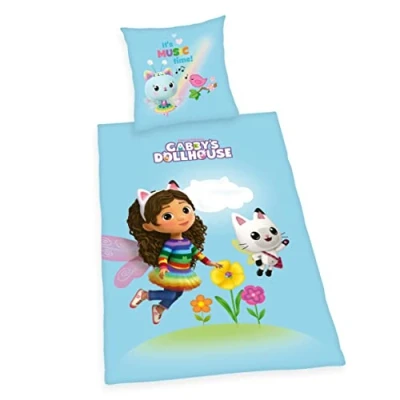 Image of Herding Bedding set Gabby&#039;s Dollhouse, Pillowcase 80 x cm, Duvet cover 135 200 With smooth zipper, Cotton