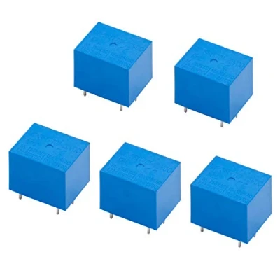 Image of Heschen PC Board Relay, JQC 3F(T73), DC12V Coil, SPDT, 7A 250VAC, 5 Pin terminals, 5Pack