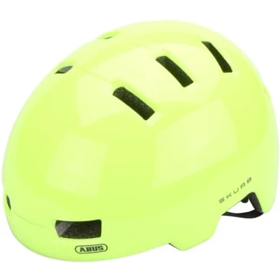 Image of ABUS city helmet Skurb Robust bike for everyday use, skating, BMX riding or longboarding yellow, size L