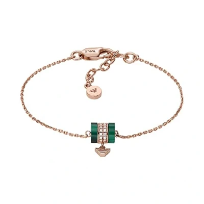 Image of Emporio Armani Women&#039;s Green Malachite Components Bracelet, EG3571221