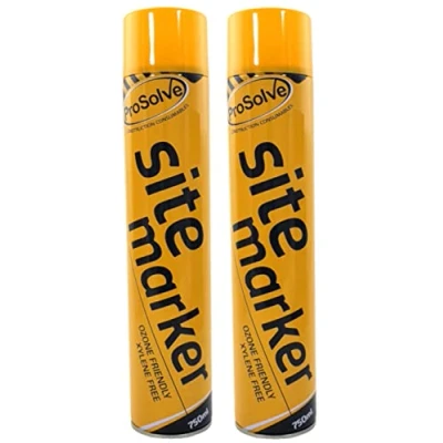 Image of (Pack of 6) Large 750ml Yellow Line Marking Spray Paint Survey Builders Marker Sports Grounds