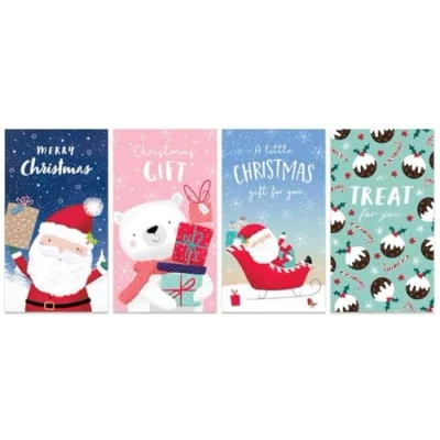 Image of SWL 4 Assorted Cute Christmas Money Wallets Envelopes Gift Card Voucher