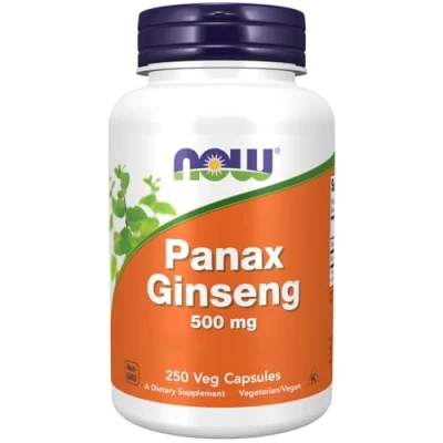 Image of Now Foods, Panax Ginseng Extract, 500mg, 250 Vegan Capsules, Lab Tested, Gluten Free, Soy Vegetarian, Non GMO
