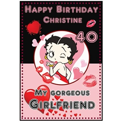 Image of Personalised Betty Boop Inspired Birthday Card