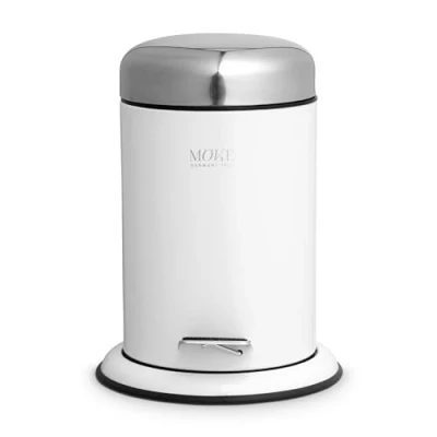 Image of möve Pedal Waste bin, Snow, Ø 22 x 29,5 cm