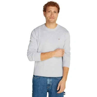 Image of Tommy Jeans Men&#039;s Round Neck Jumper, Grey (Silver Htr), XXS