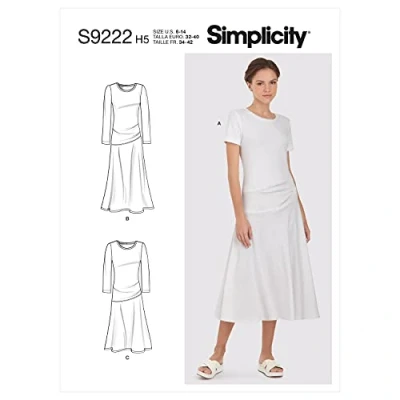 Image of SIMPLICITY SS9222H5 Misses Dress Sewing Pattern, Multicolor, H5 (6 8 10 12 14)