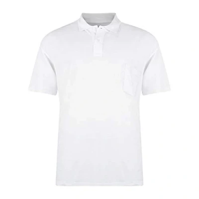 Image of Kam New Big Mens King Sizes Basic Plain Polo Neck T Shirt Tee 2XL 3XL 4XL 5XL 6XL 7XL 8XL White
