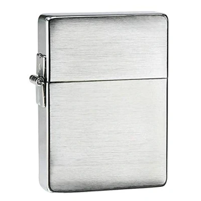 Image of Zippo Men&#039;s Replica Windproof Metal Long Lasting Use Fluid Perfect for Cigarettes Cigars Candles Pocket Lighter Fire Starter Collectible 1935, Brushed Chrome, regular