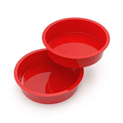 Image of SILIVO Silicone Cake Tins for Baking, 2 Pcs 8 Inch Round Tin, Nonstick 20cm tins, Moulds Baking Layer Cake, Cheesecake