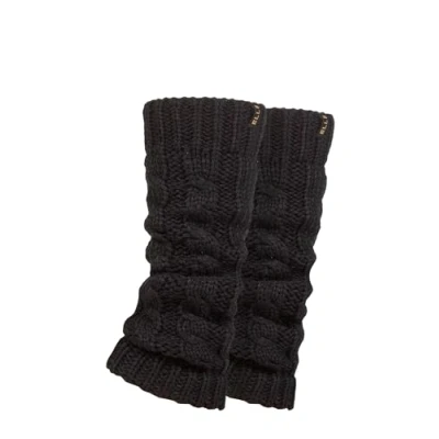 Image of Elle Ladies Chunky Leg Warmers Winter Warm Cable Knit Patterned for Ballet, Dance or Casual Wear In One Size 2 Pairs Black