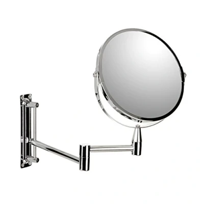 Image of Tatay Magnifying Mirror with Bracket, 17 cm, Stainless Steel, Silver, One Size