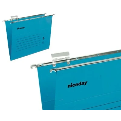 Image of niceday Clarafile Suspension Files V Base Foolscap Blue Pack of 50