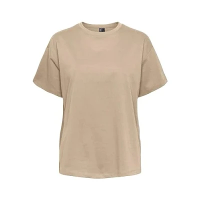 Image of PIECES Women&#039;s Pcskylar Ss Oversized Tee Noos T Shirt, Silver Mink, M