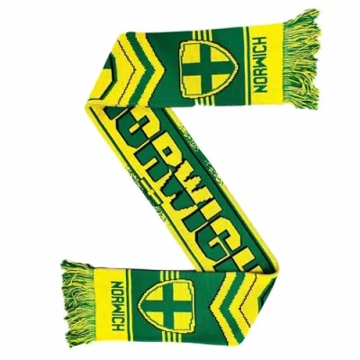 Image of GIFTS 4 ALL Norwich Football Fans Scarf, Match Day Canaries Souvenir Soccer Scarf