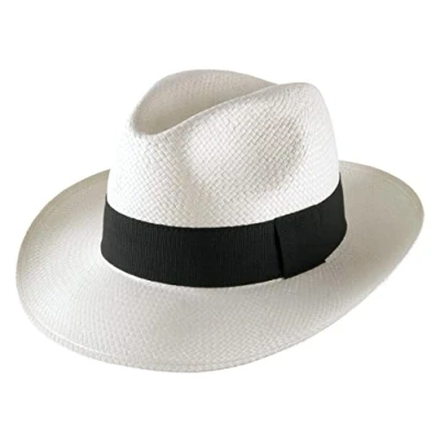 Image of Classic Italy Panama Hat Wide Straw Size 59 cm Blanc