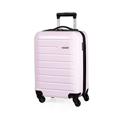 Image of Pierre Cardin Voyager 25 Inch Medium Suitcase Dusty Pink Travel Luggage with 4 Spinner Wheels Hard Sided Suitcases Weight 3.5kg Cap 64.6L Height 65.5cm CL893 (Dusty Pink, Medium)