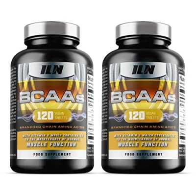 Image of BCAA Tablet BCAAs (240 Tablets) 2400mg per Serving Amino Acids with Vitamin D for Normal Muscle Function Suitable Vegans &amp; Vegetarians (Pack of 2)
