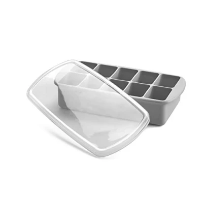 Image of melii Silicone Baby Food Freezer Tray with Lid Grey