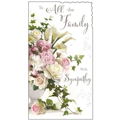 Image of Jonny Javelin To All The Family With Sympathy Flowers Card