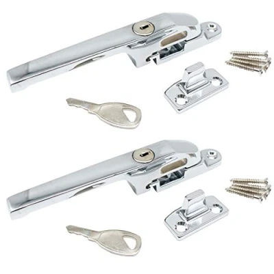 Image of Window Fastener Locking Handle Polished Chrome Pack of 2