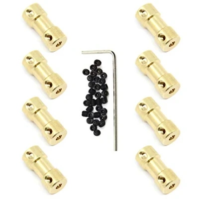 Image of Befenybay 8 Pcs 3mm to Brass Connector Copper DIY Motor Flexible Shaft Coupling Joint with Screws for Small (3mm 3mm)
