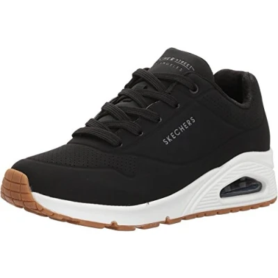 Image of Skechers Women&#039;s Uno Stand on Air Sneaker, Black Durabuck, 4 UK