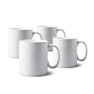 Image of WM Bartleet &amp; Sons 1750 TSET79 Traditional Set of 4 Extra Large Porcelain Soup, Coffee, Tea Mug/Cup (1.3pt/740ml) White