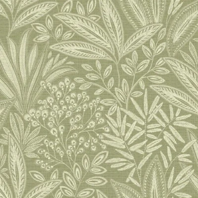 Image of CROWN Sahara Leaf Fern Green Wallpaper M1780
