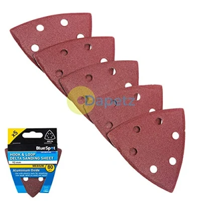 Image of Bluespot 19861 93mm 5 Pack 80 Grit Delta Sanding Sheets