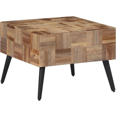 Image of vidaXL Coffee Table Grey 55x55x40 cm Solid Reclaimed Teak