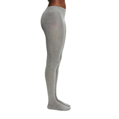 Image of ESPRIT Women&#039;s Cotton Feeling W TI Opaque Plain 1 Pair Tights, Grey (Light Melange 3390), M