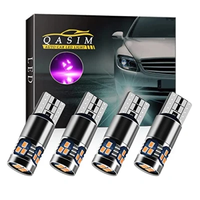 Image of Qasim 4pcs T10 501 LED Bulbs Pink W5W 194 168 Lights Canbus No Error 2016 18SMD 450 Lumens for Car Side Interior Dome Map Door Courtesy Number Plate
